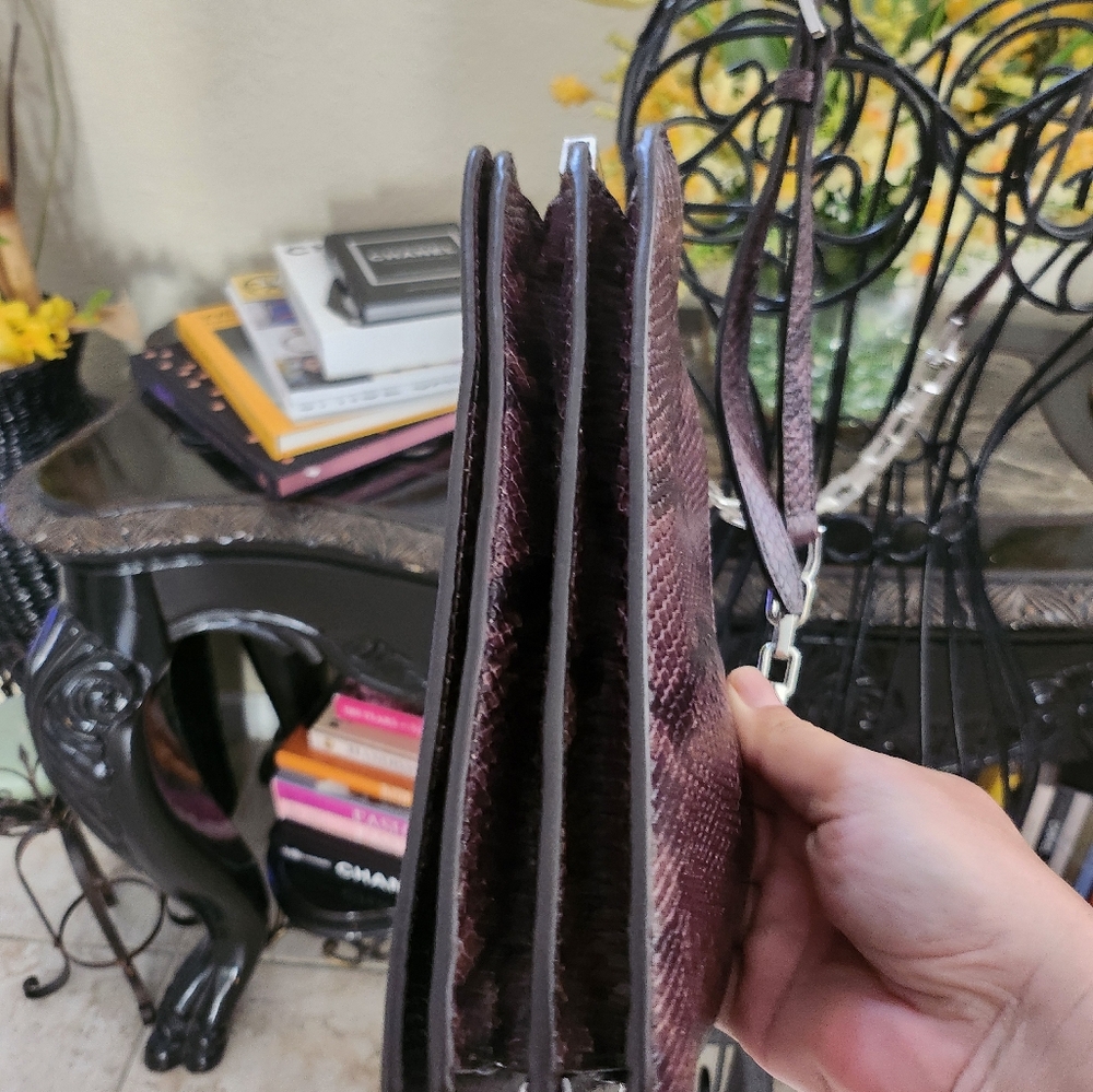 Michael Kors Brinkley Python Embossed Leather Cro… - image 5